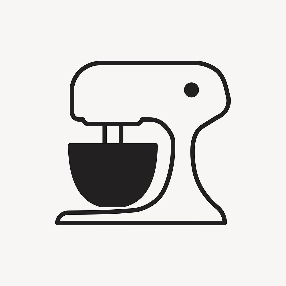 Bread dough mixer logo bakery icon flat design illustration