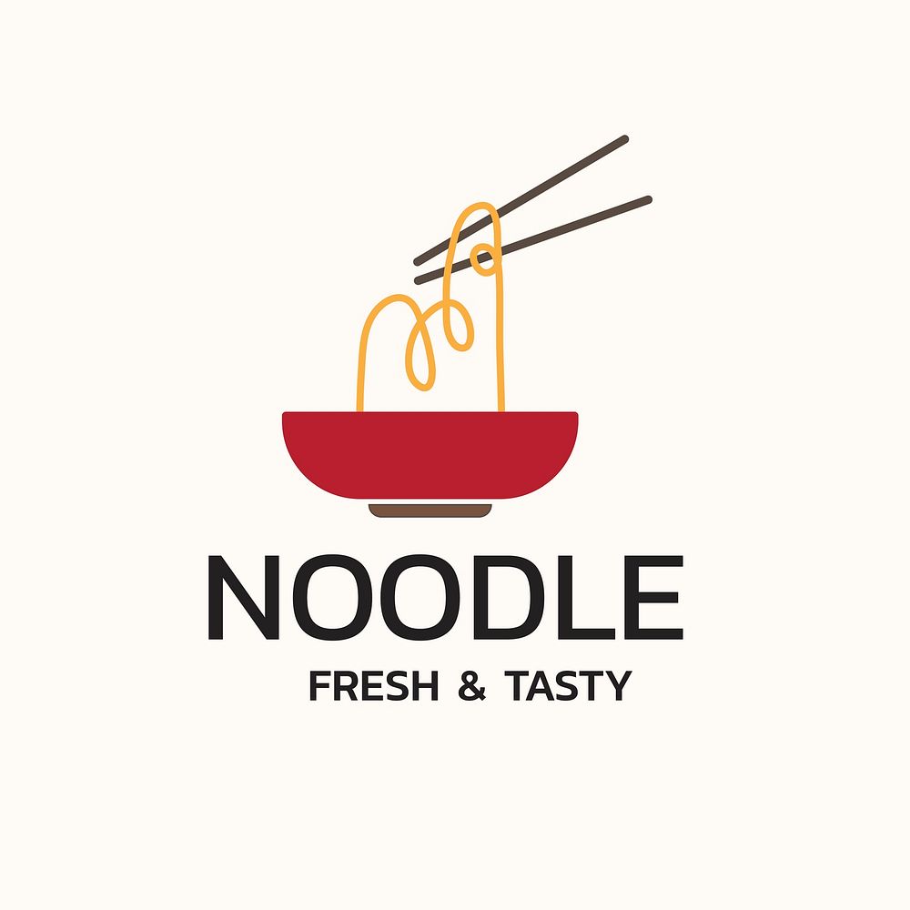 Restaurant logo, food business template for branding design psd