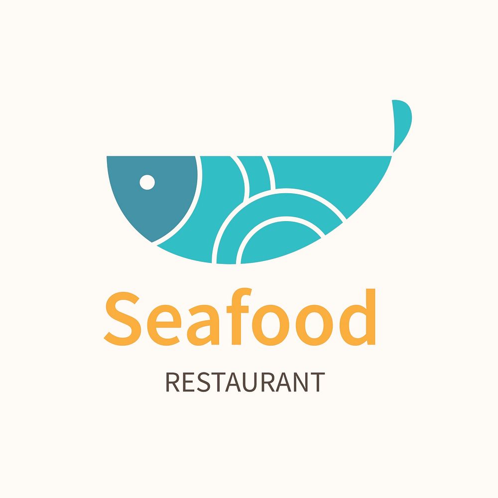 Restaurant logo, food business template for branding design psd
