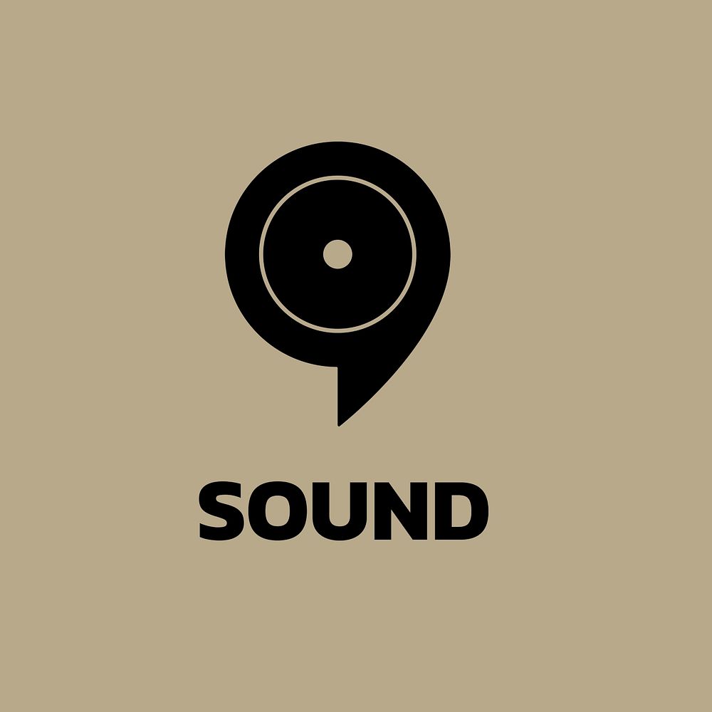 Music business logo template, branding design psd