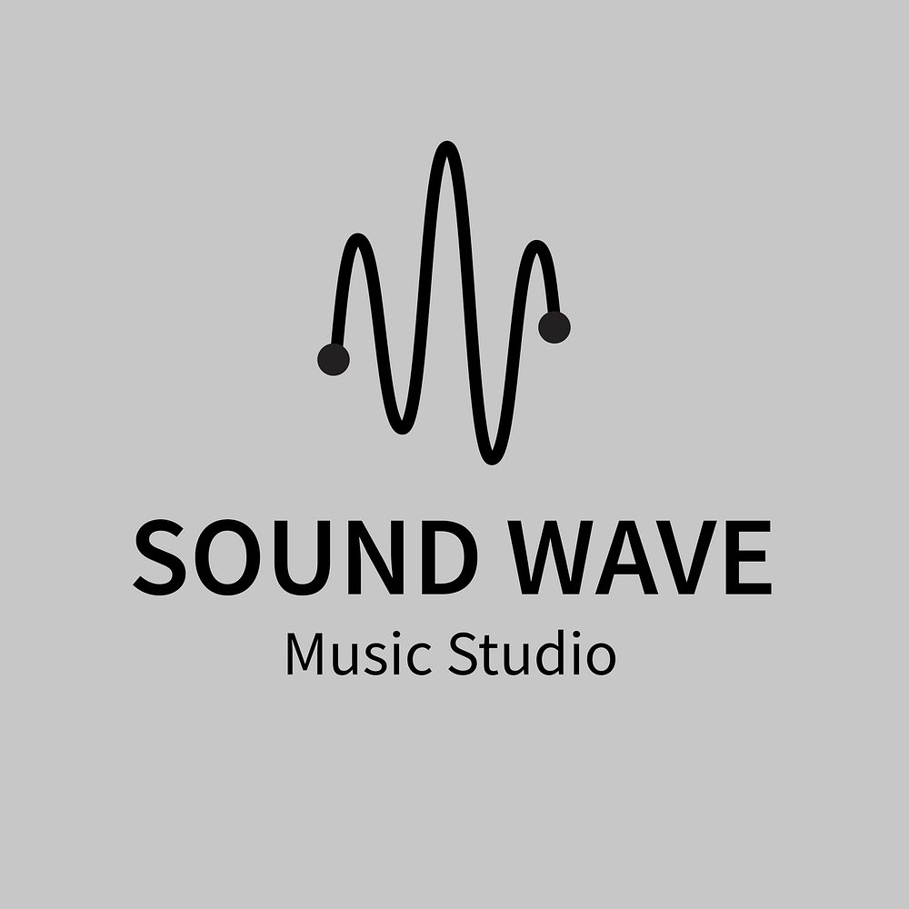 Music business logo template, branding design psd, music studio text