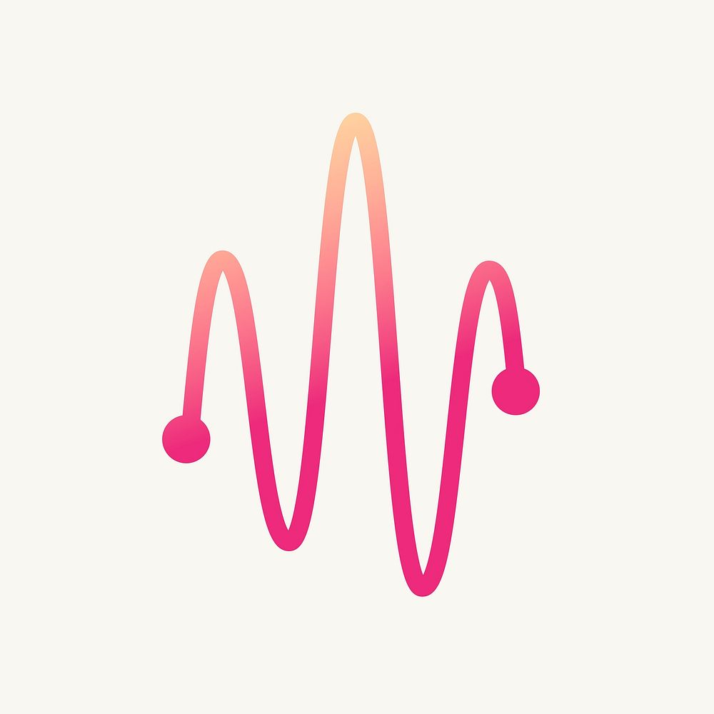 Music wave icon, music symbol flat design vector illustration
