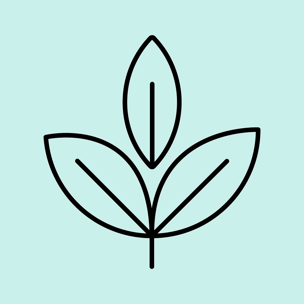 Leaf icon, natural product symbol flat design vector illustration