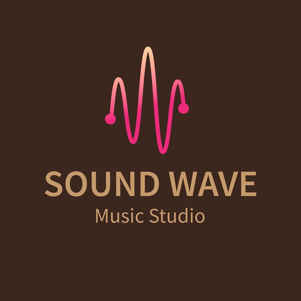 Music business logo template, branding design psd, sound wave music studio