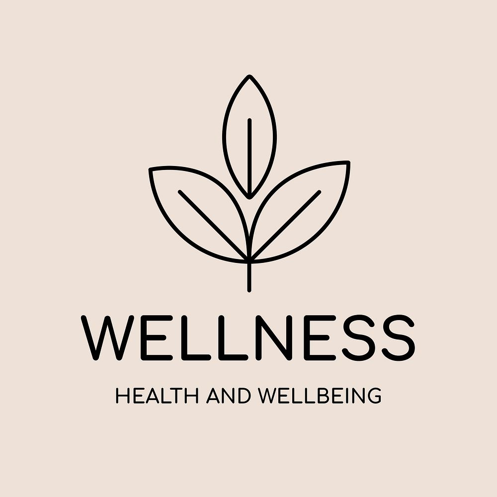 Spa logo template, health & wellness business branding design psd, wellness text