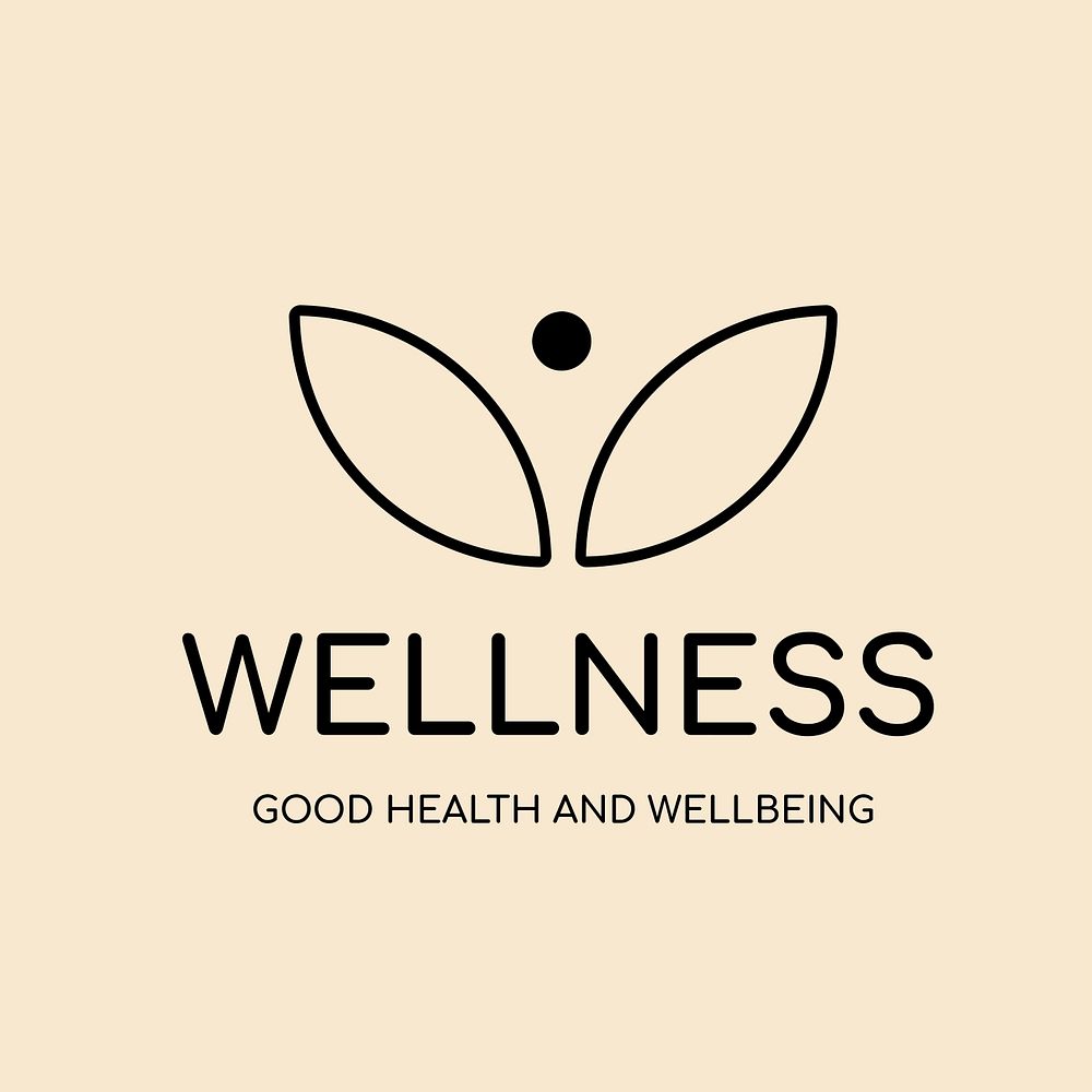 Spa logo template, health & wellness business branding design psd, wellness text