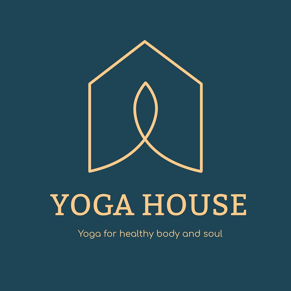 Yoga studio logo template, health & wellness business branding design psd