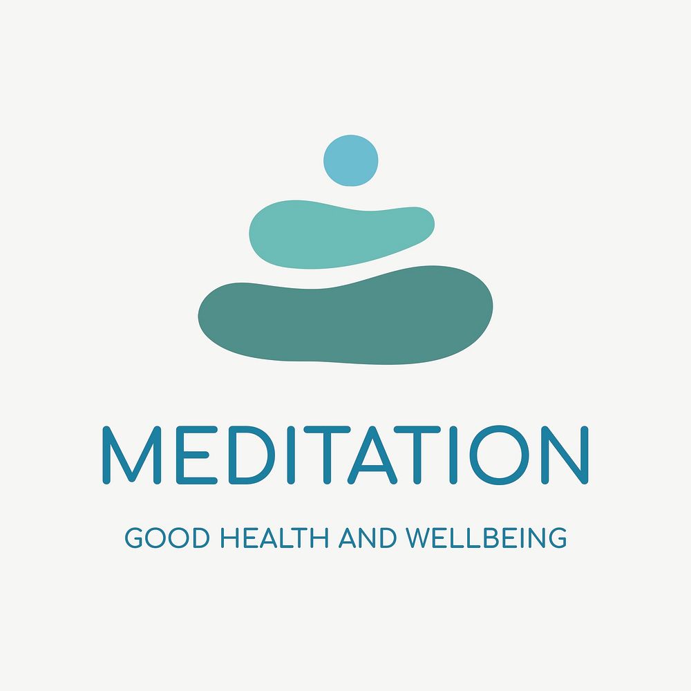Spa logo template, health & wellness business branding design vector, meditation text