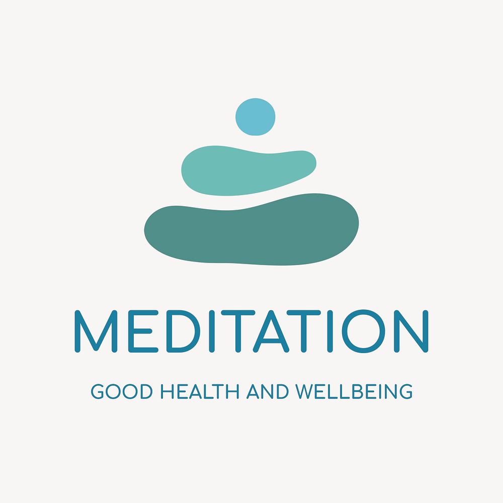 Spa logo template, health & wellness business branding design psd, meditation text