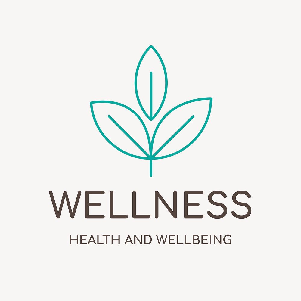 Spa logo template, health & wellness business branding design psd, wellness text