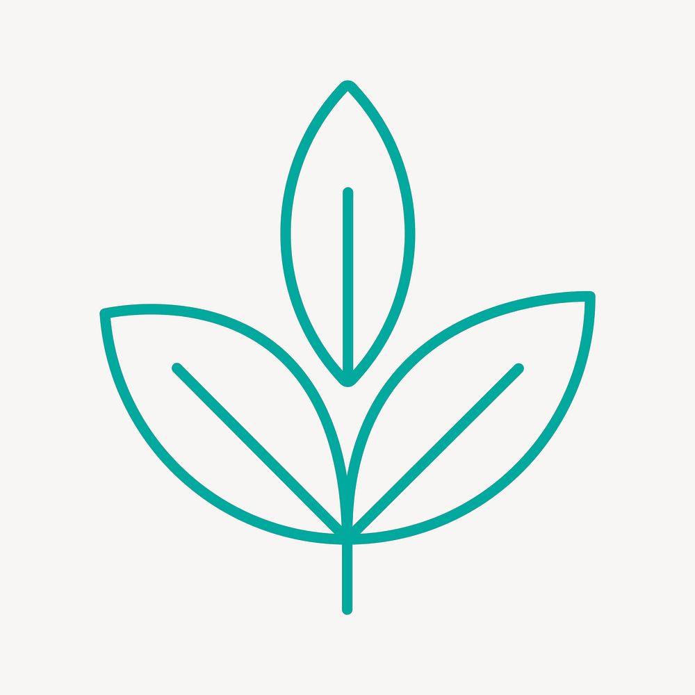 Leaf icon, natural product symbol flat design vector illustration