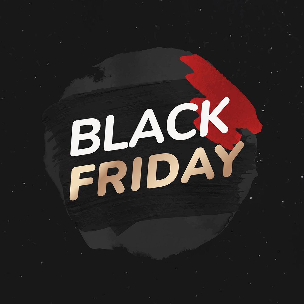 Black Friday sale badge, paint texture, shopping image