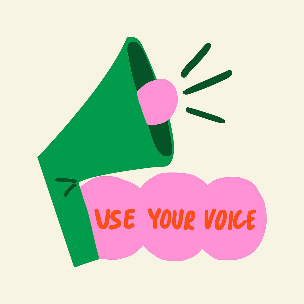 User your voice speaker sticker collage element vector 