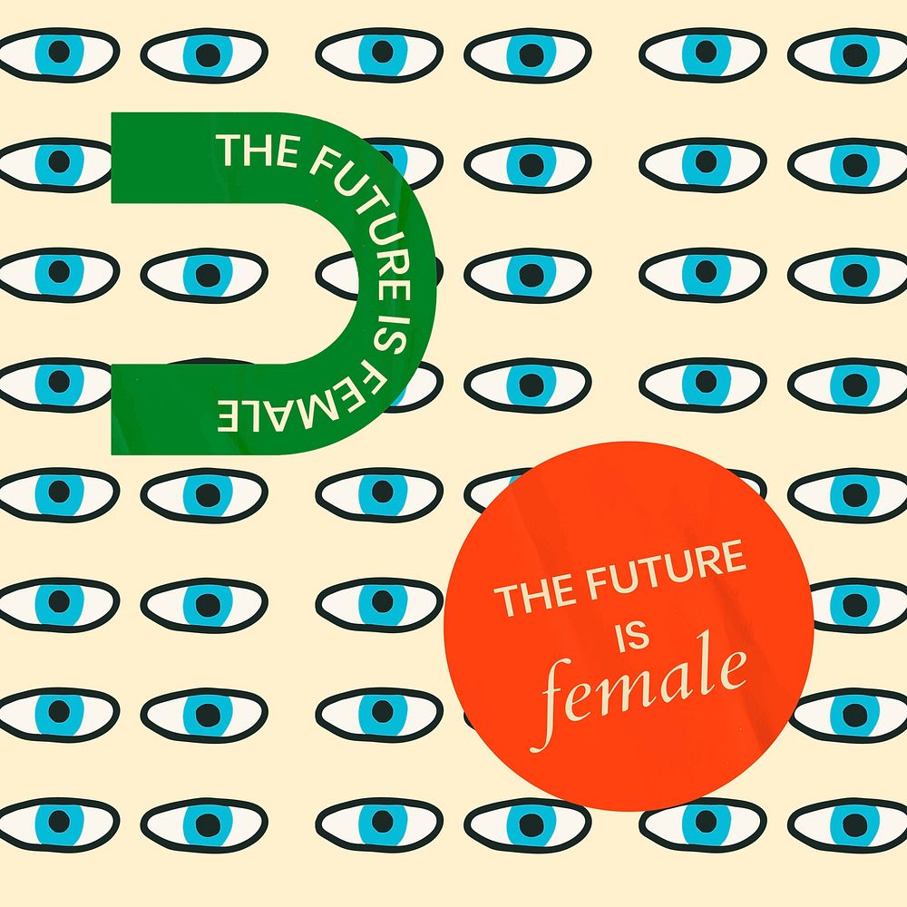 The future is female template, editable social media post vector