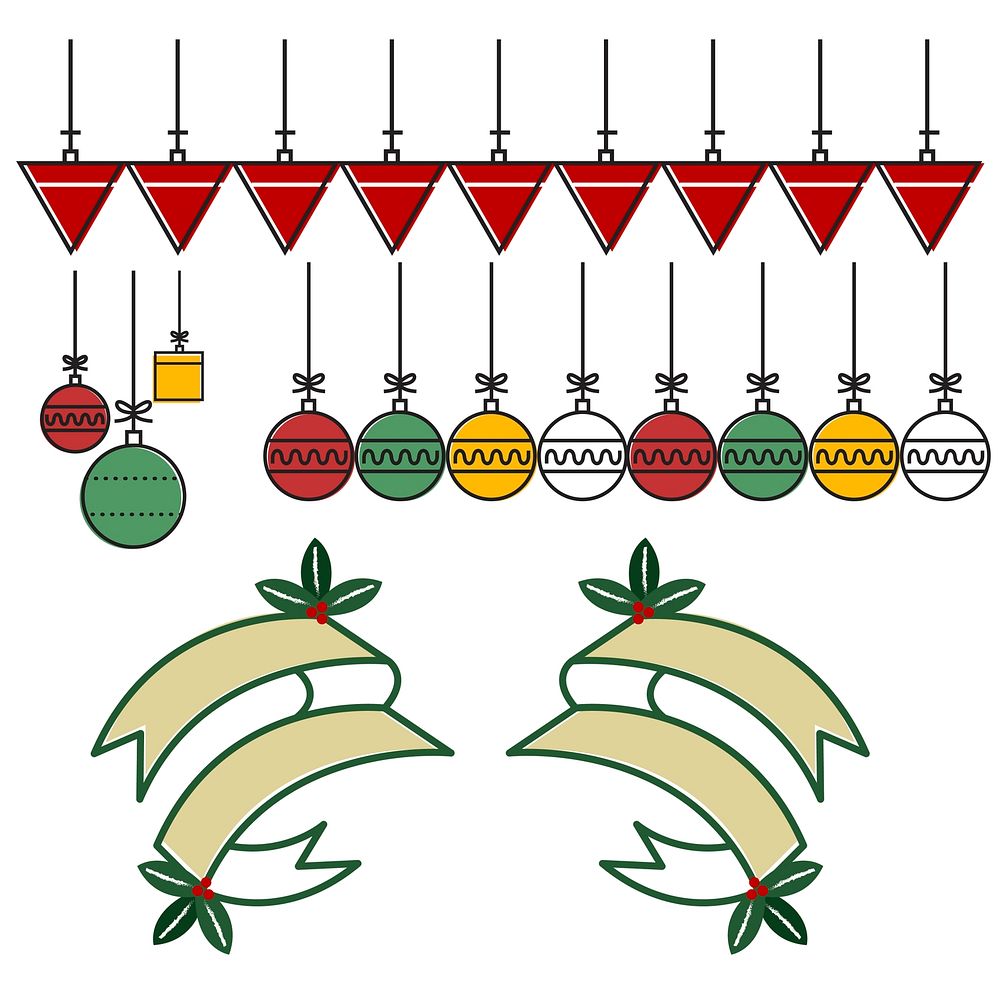 Banner ribbon decoration christmas season