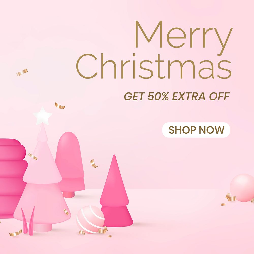 Christmas sale social media template, online shopping vector
