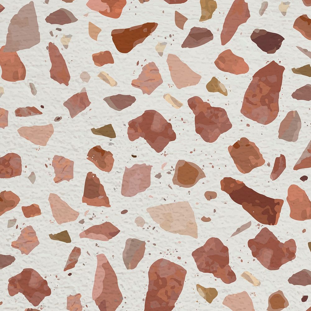 Aesthetic Terrazzo background, abstract brown pattern psd