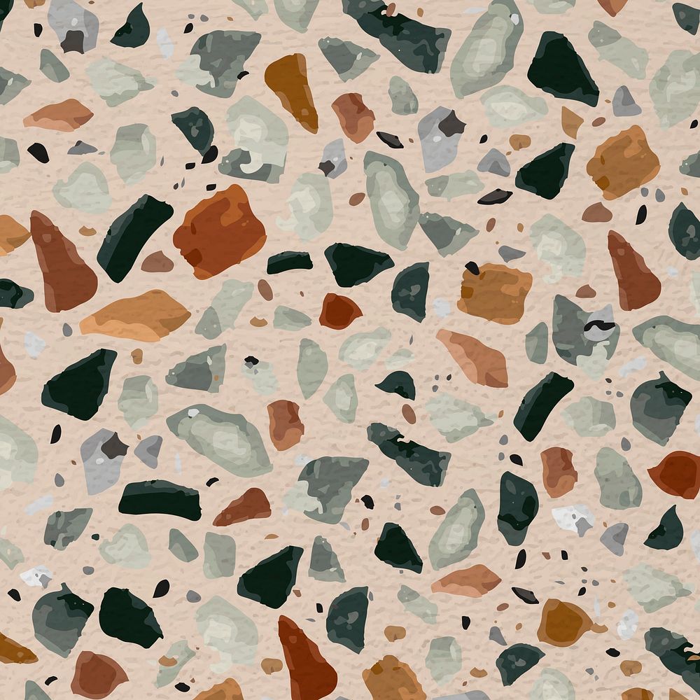 Aesthetic Terrazzo background, abstract earth tone pattern vector