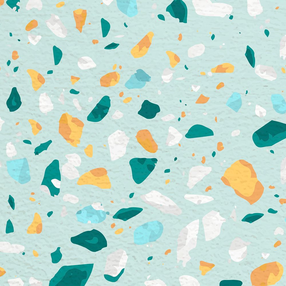 Aesthetic Terrazzo background, abstract green pattern psd