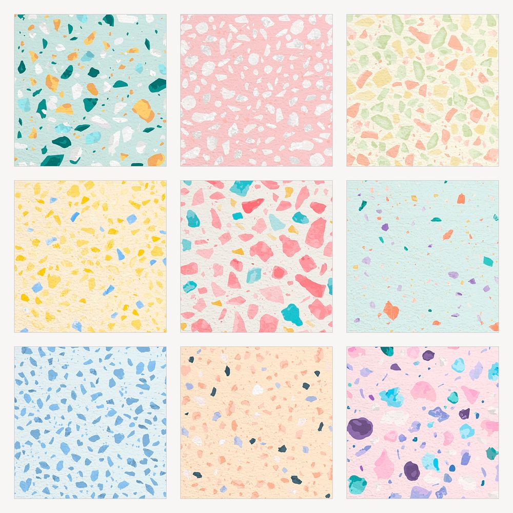 Pastel Terrazzo pattern background, abstract design vector