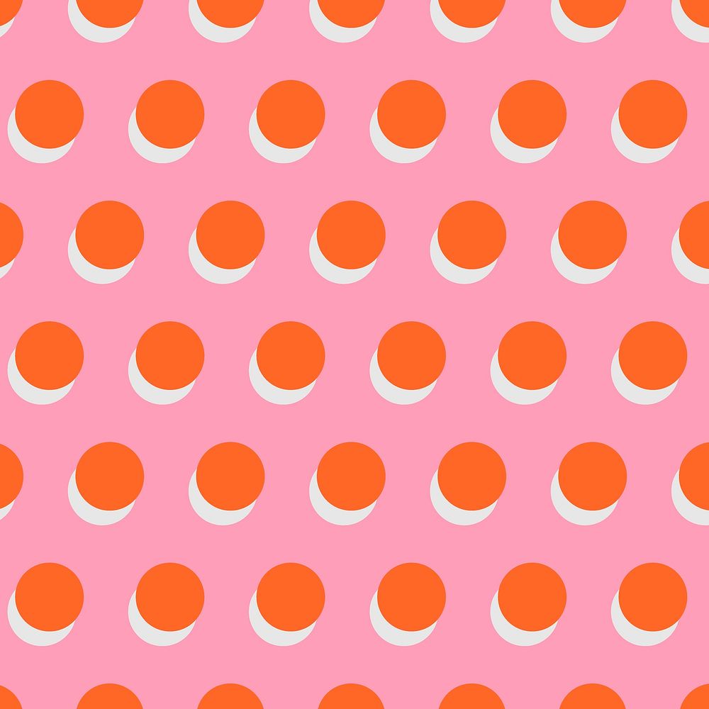 Pink pattern background, polka dot, cute feminine design vector