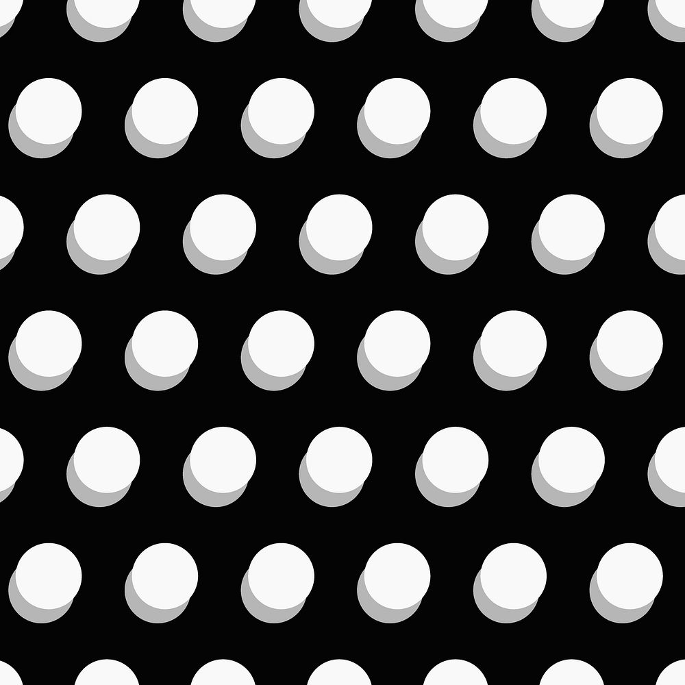 Aesthetic pattern background, polka dot in black and white vector