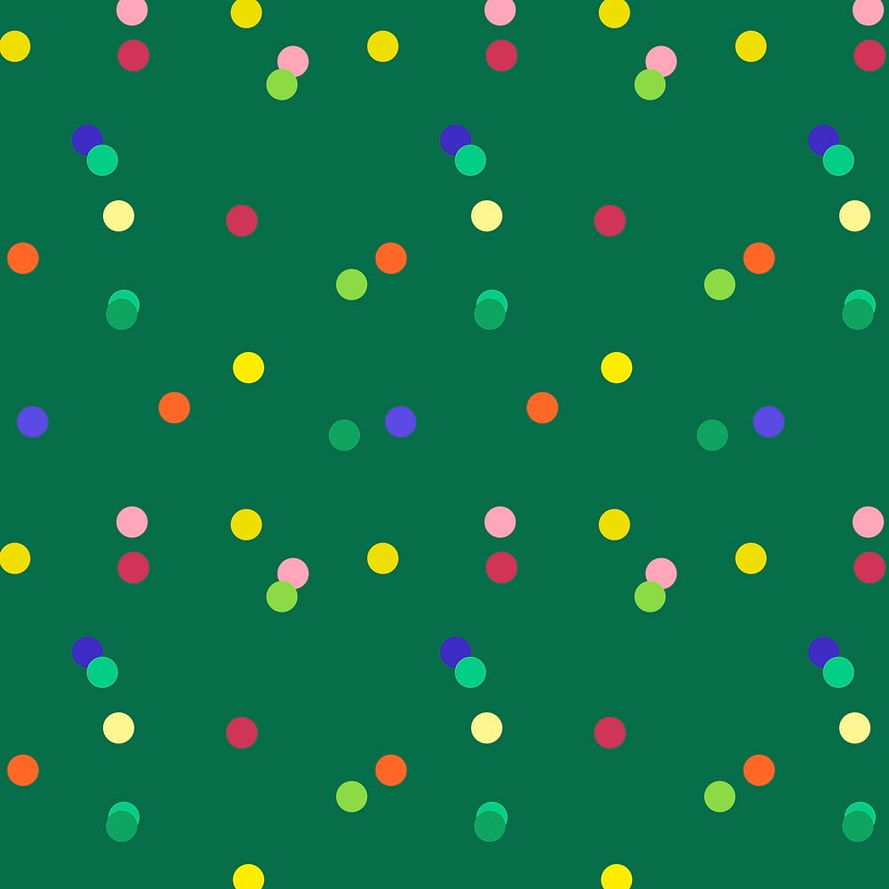 Christmas background, cute polka dot pattern in green psd