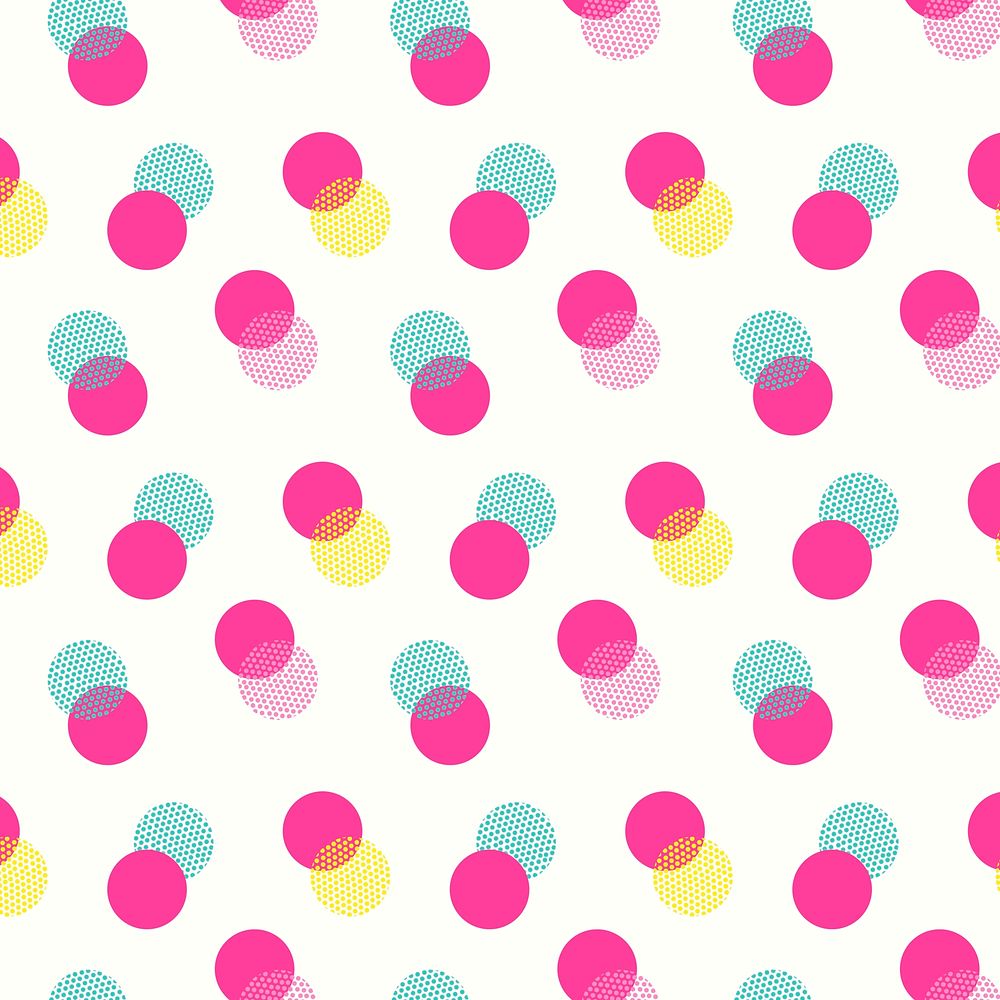 Pink pattern background, polka dot, cute feminine design psd
