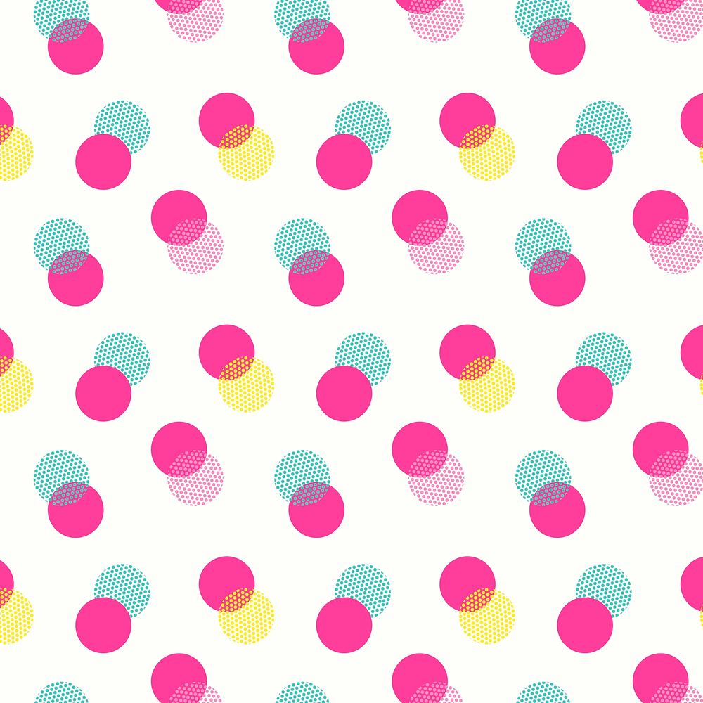Pink pattern background, polka dot, cute feminine design 