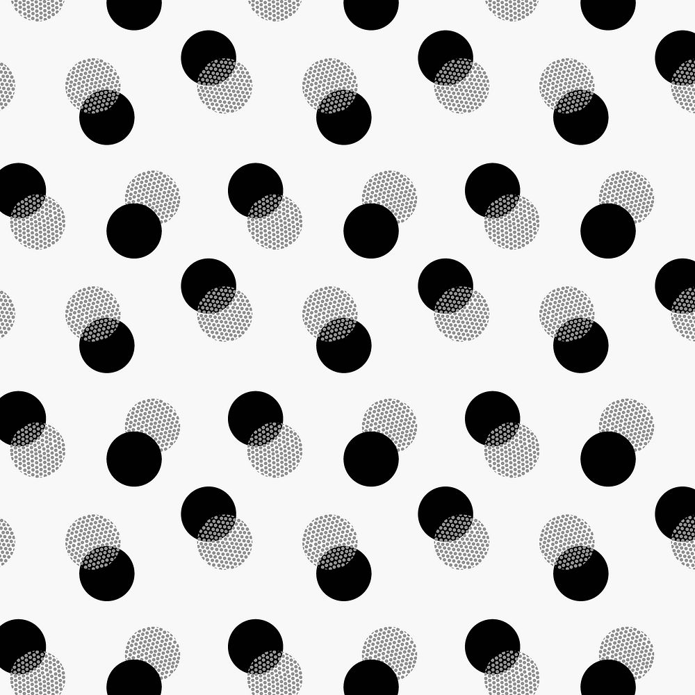 White background, polka dot pattern in black simple design vector