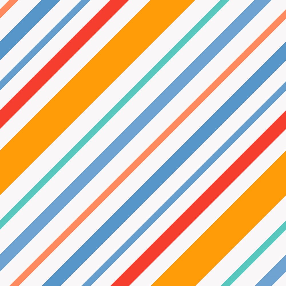 Colorful striped background, orange cute pattern vector