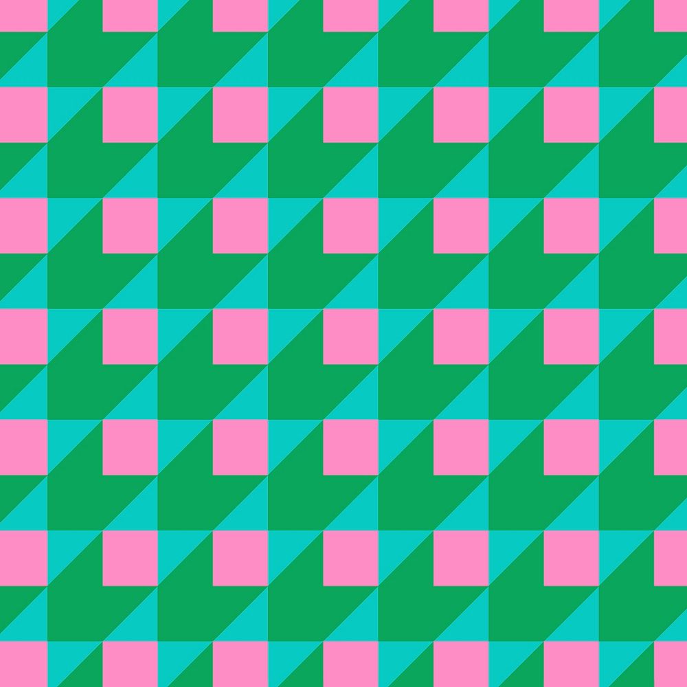 Abstract green background, geometric pattern in pink