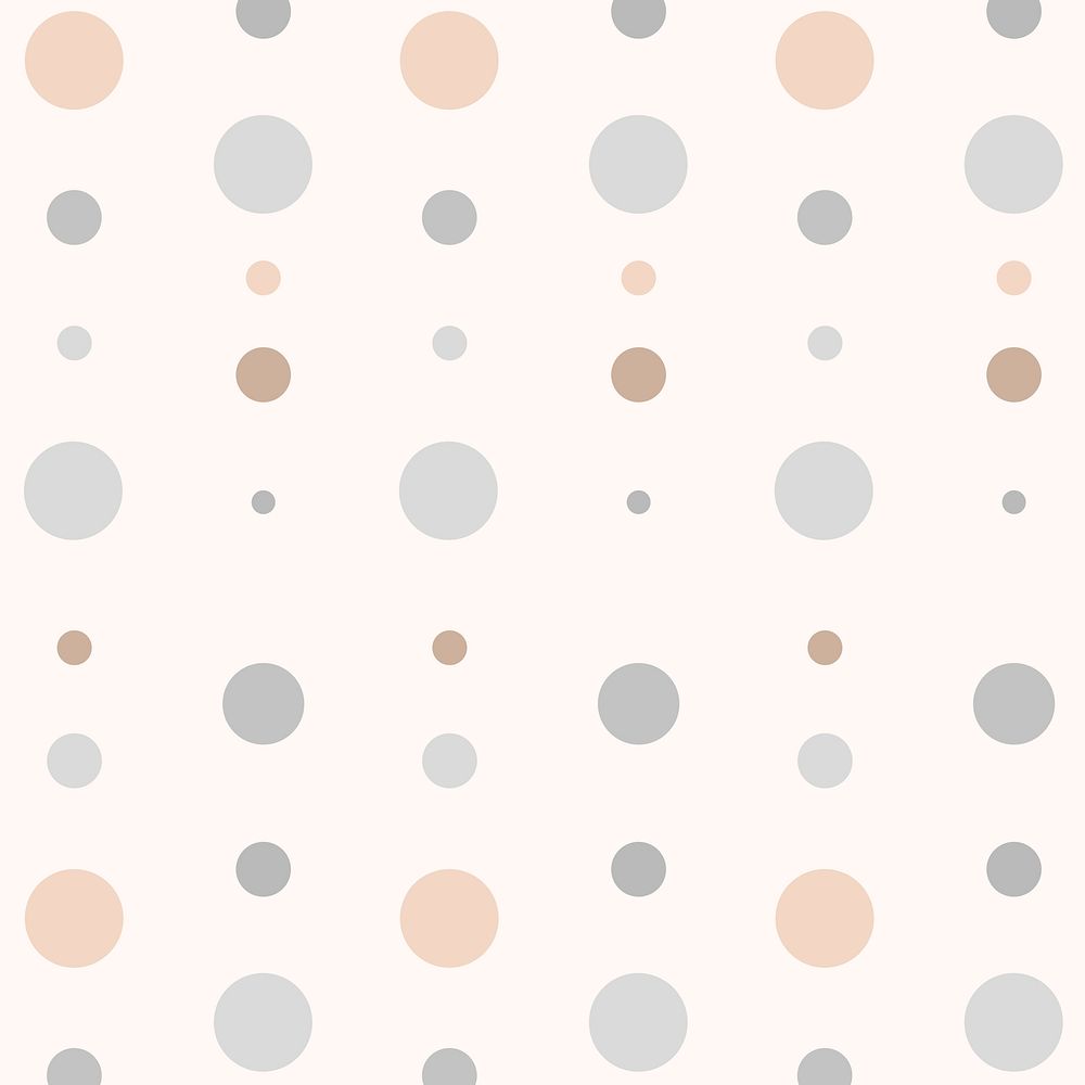 Aesthetic background, polka dot pattern in cream vector