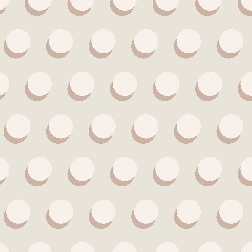 Cream background, polka dot pattern in beige psd