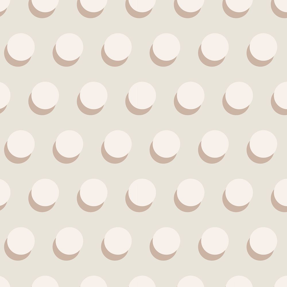 Cream background, cute polka dot pattern in beige