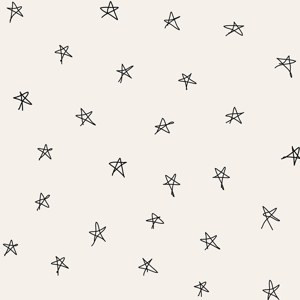 Doodle background, star pattern ink design psd