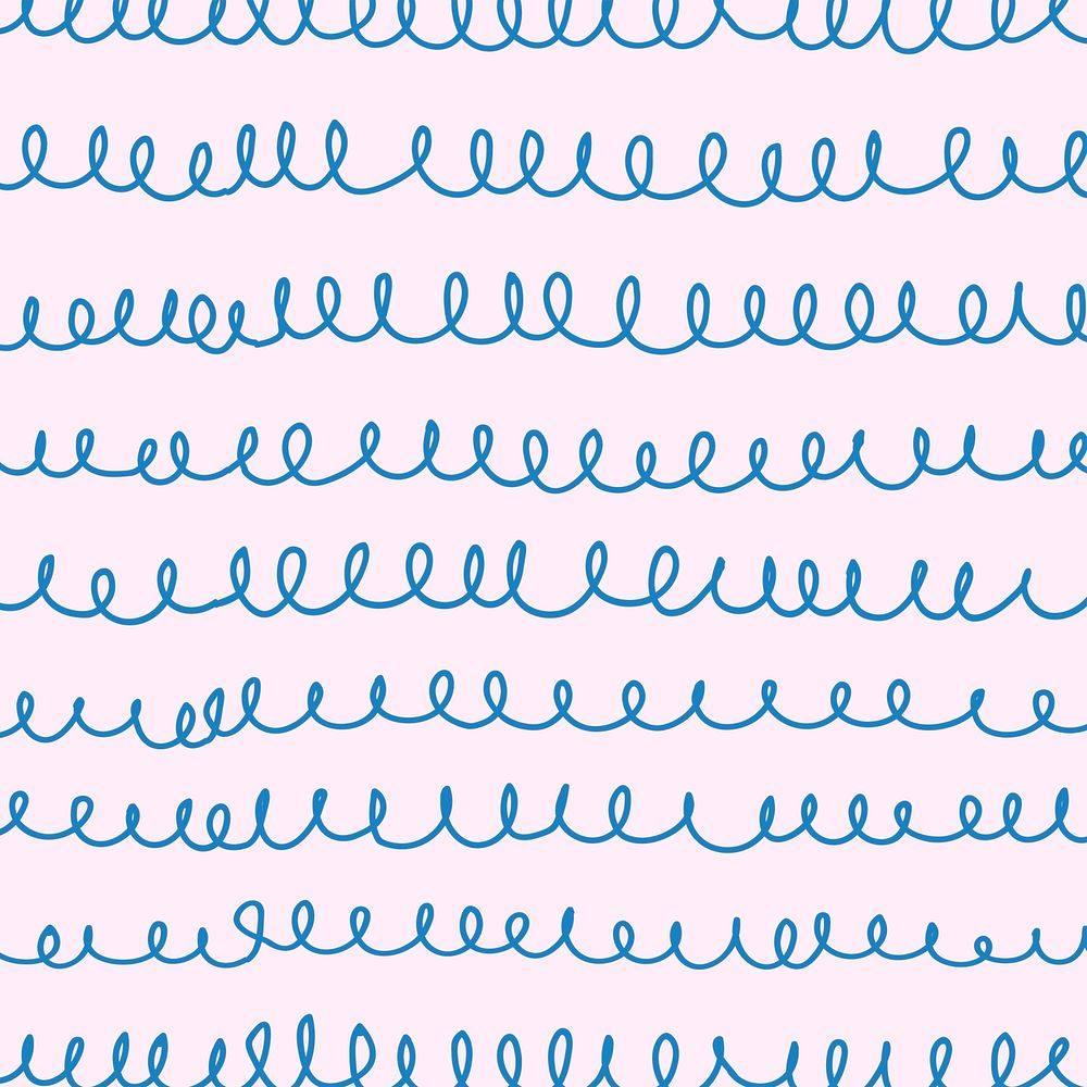 Doodle background, blue spiral pattern design psd