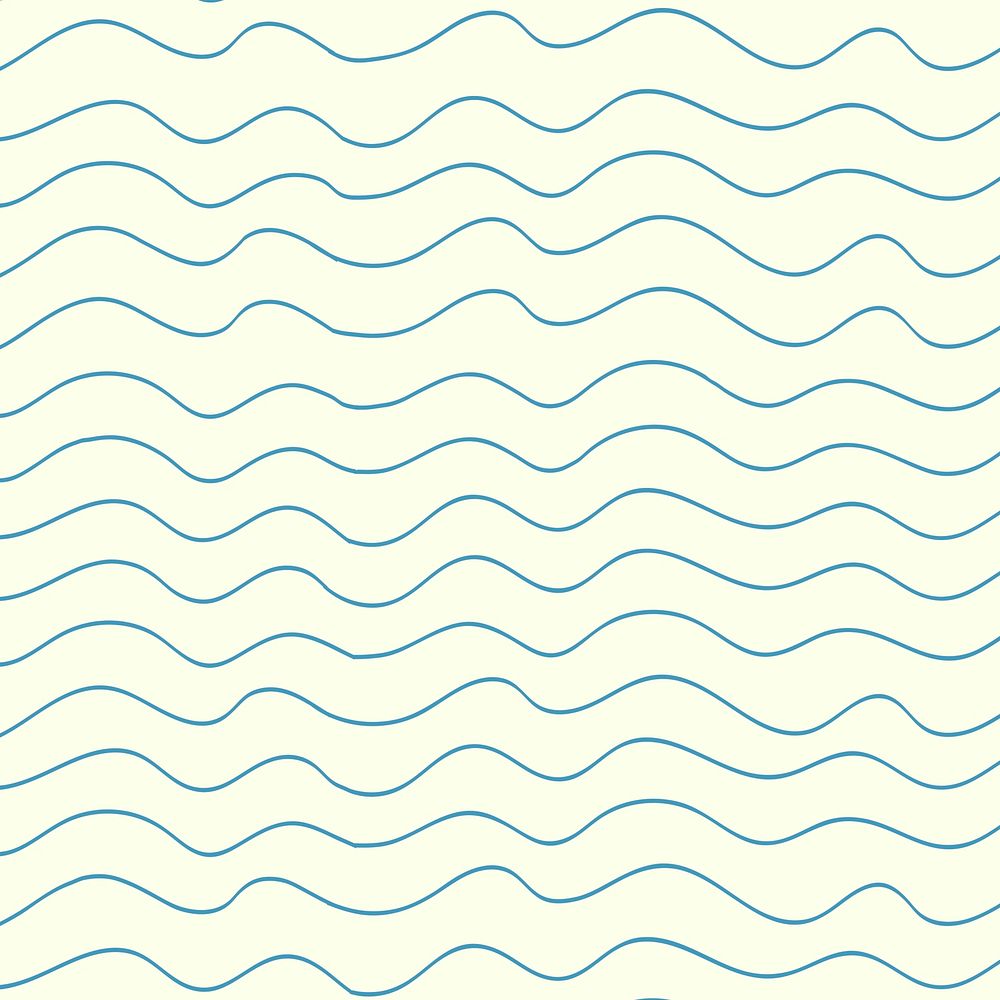 Wavy pattern background blue doodle psd, simple design