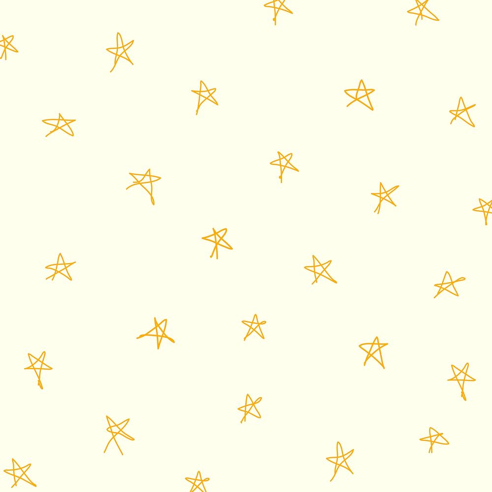 Yellow background, star doodle pattern, minimal design vector