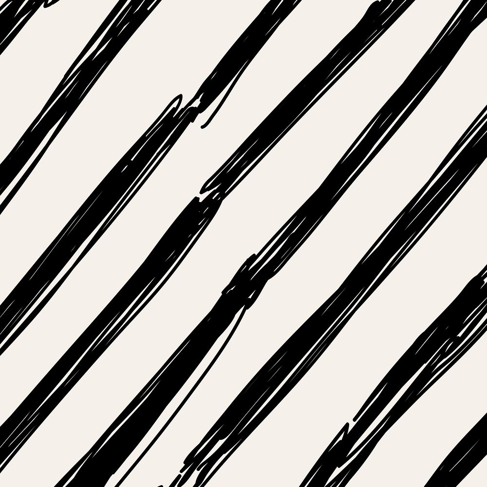 Brush pattern background black doodle psd, simple design