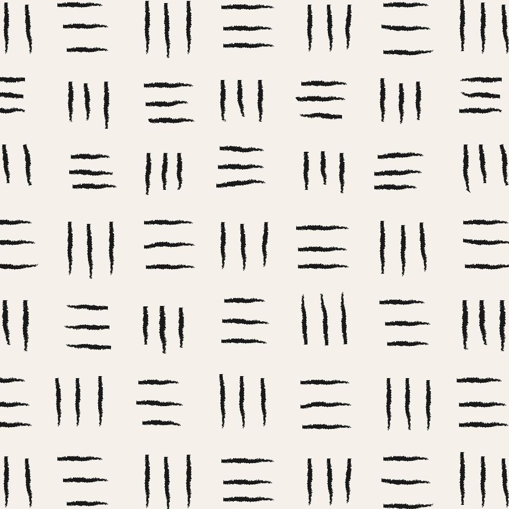 Doodle background, black lined pattern design vector