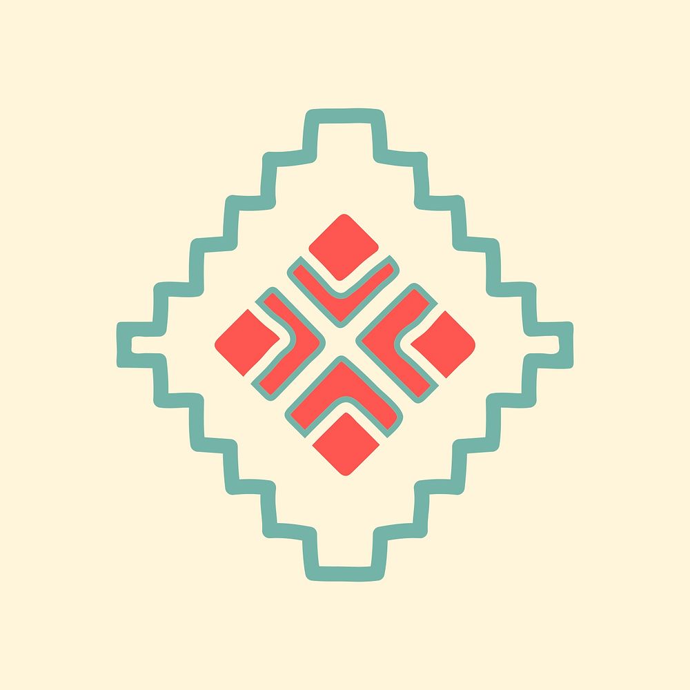 Tribal shape background, colorful doodle geometric design