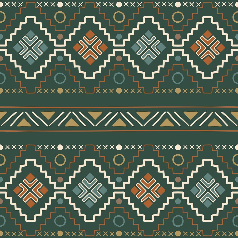 Ethnic pattern background, colorful seamless Aztec design, vector