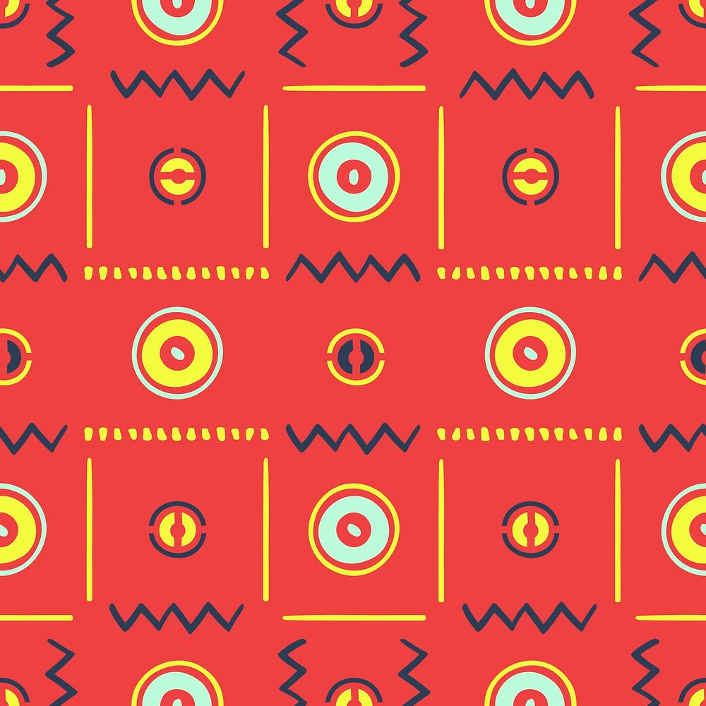 Tribal pattern background, colorful seamless geometric design, psd