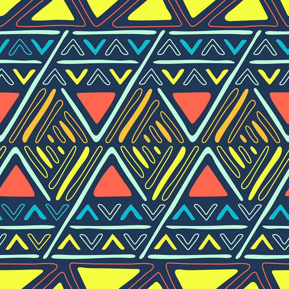 Ethnic seamless pattern background, colorful geometric design, psd