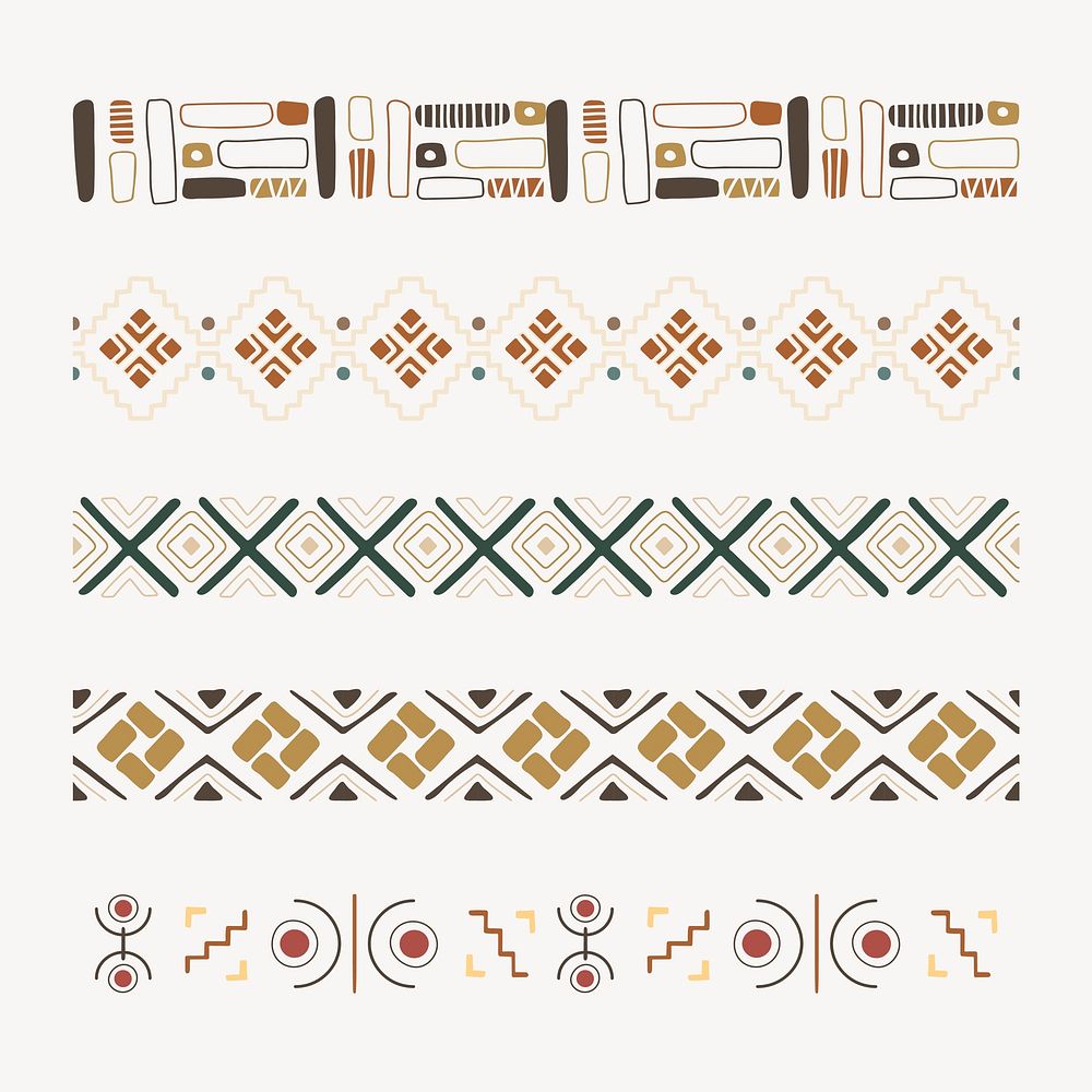 Tribal pattern illustrator brush, brown geometric design, vector