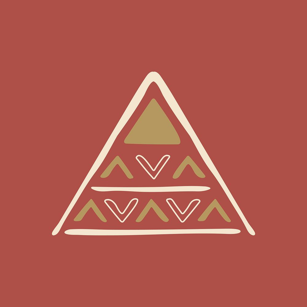 Tribal shape background, brown doodle geometric design, vector