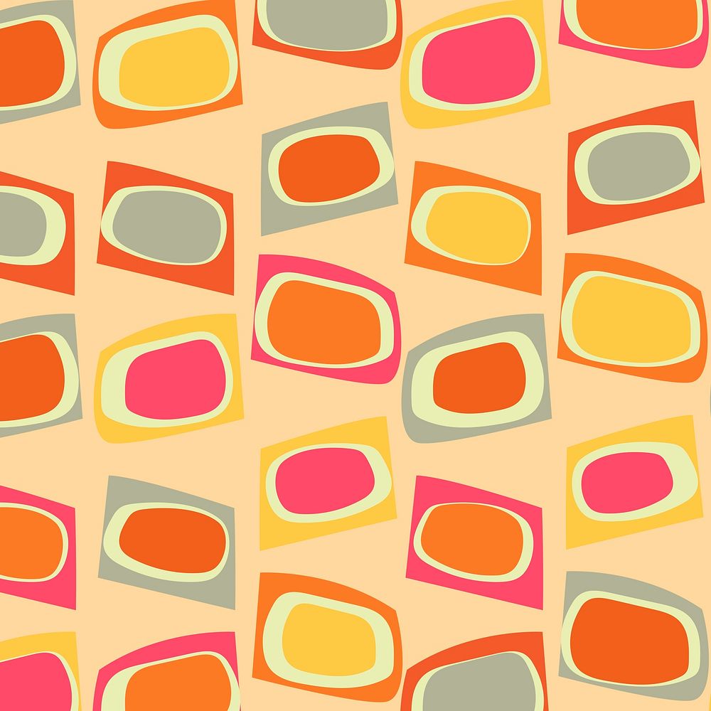 Seamless pattern background, abstract 60s colorful design vector