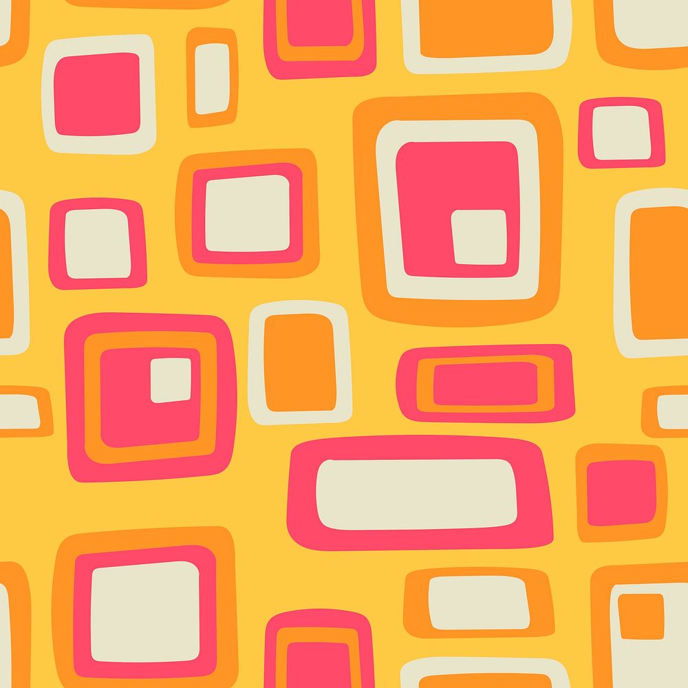 Seamless pattern background, abstract 70s colorful design vector