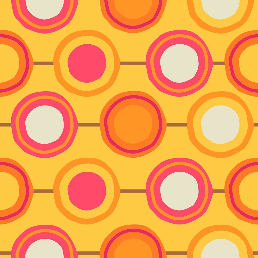 Seamless pattern background, abstract 60s colorful design psd